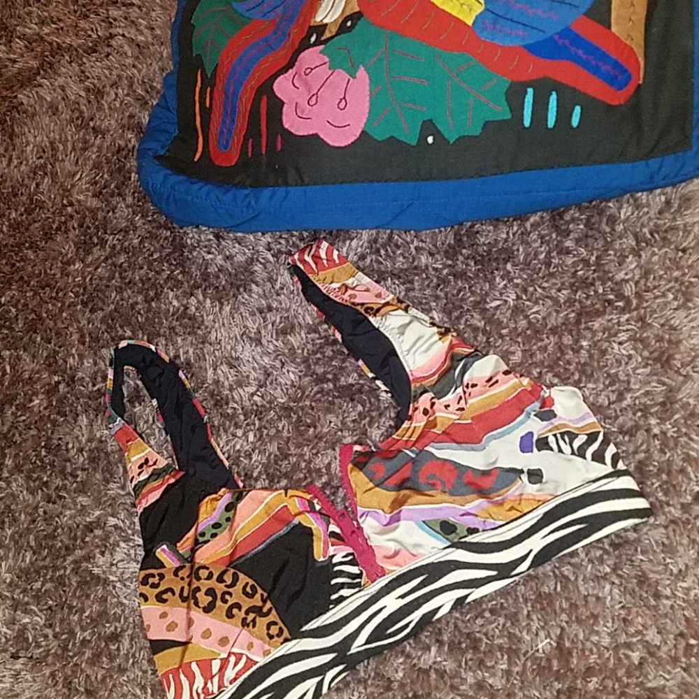 FARM RIO🌸 banana mix bikini top